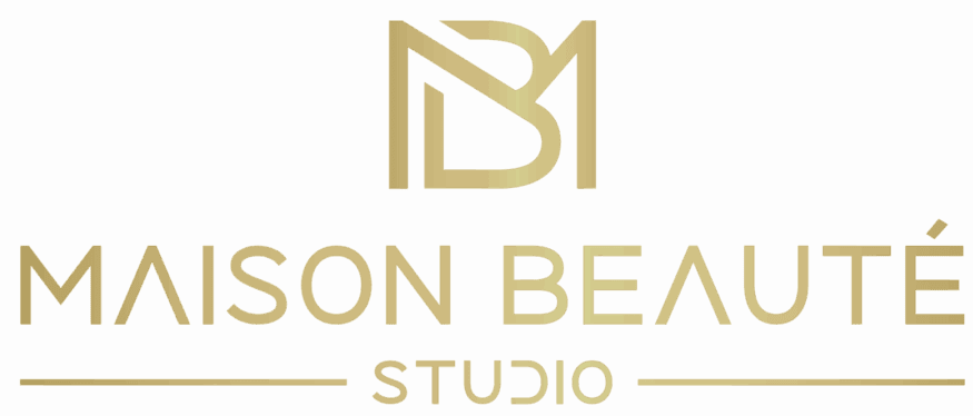 Elegant beige and gold logo for a beauty studio.